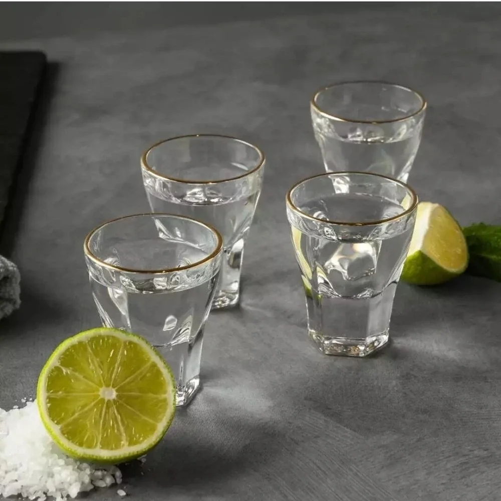 Thyme & Table 4-Piece Scalloped‎ Shot Glass Set with Elegance and Functionality